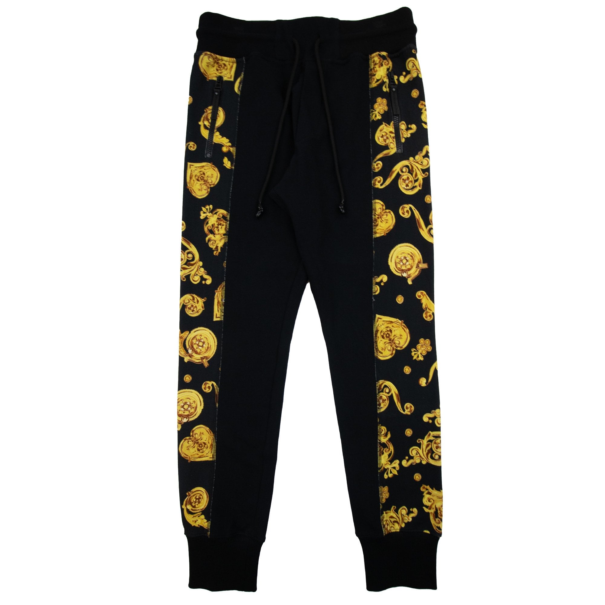 Versace Jeans Couture Baroque Motif Print Sweatpants Black