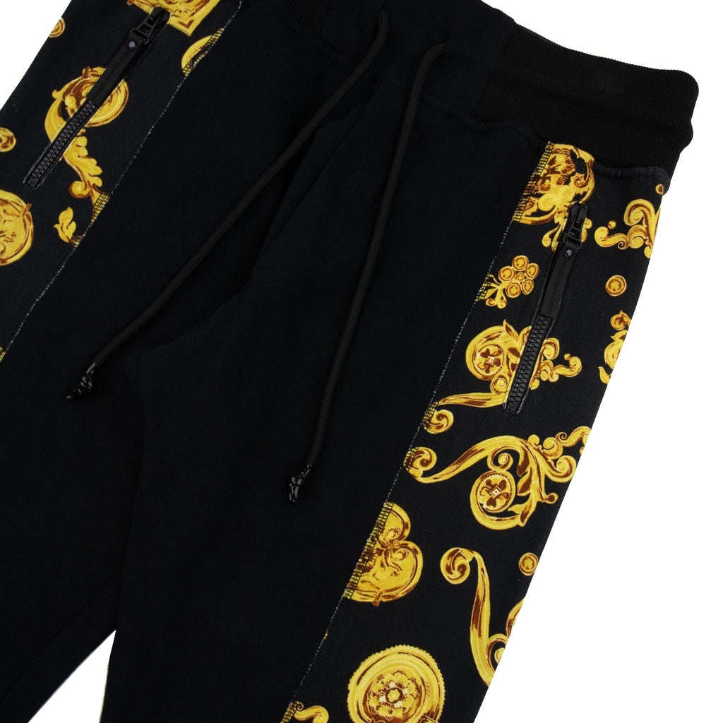 Versace Jeans Couture Baroque Motif Print Sweatpants Black