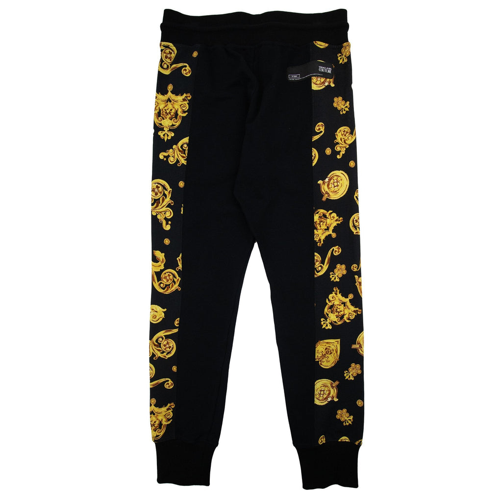 Versace Jeans Couture Baroque Motif Print Sweatpants Black