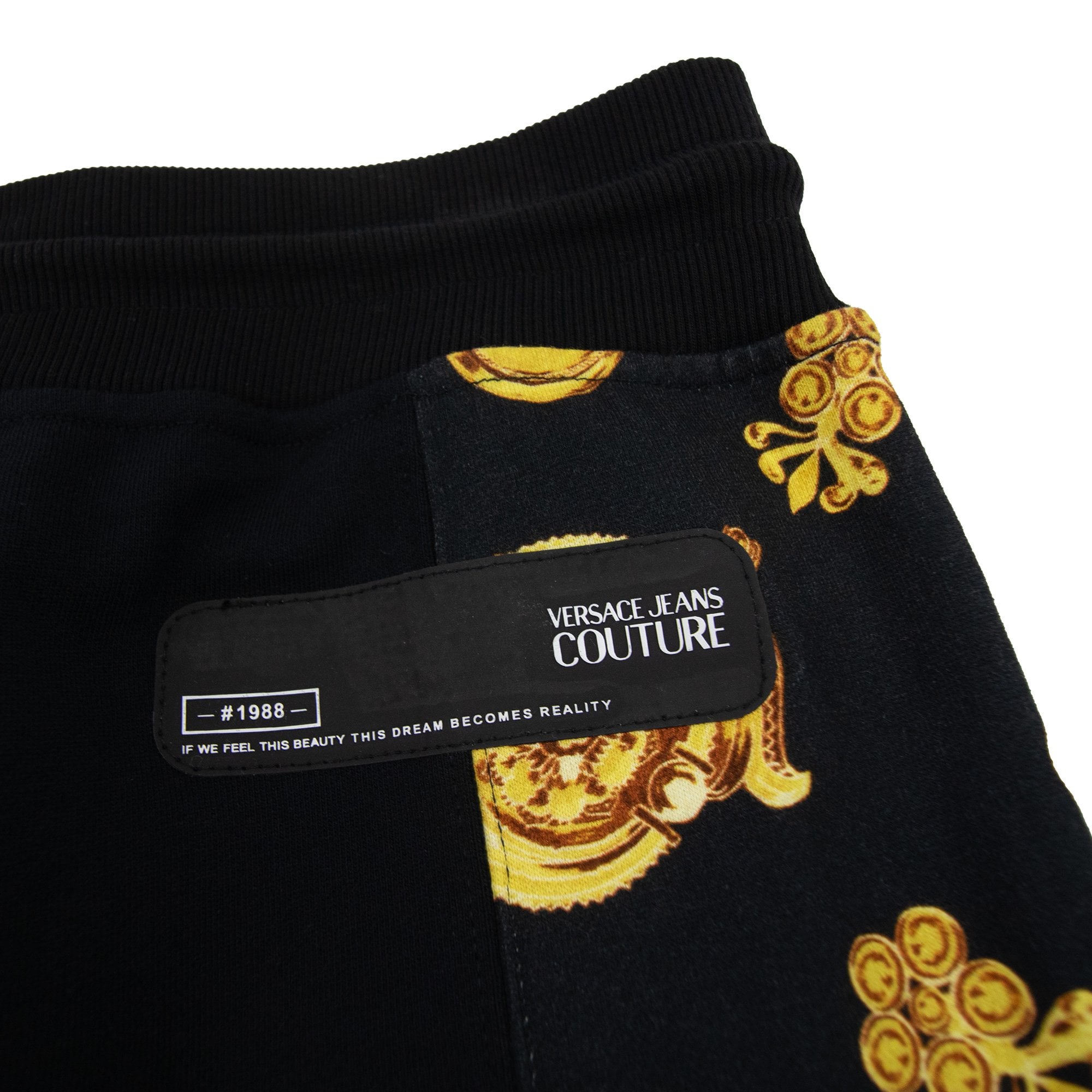 Versace Jeans Couture Baroque Motif Print Sweatpants Black