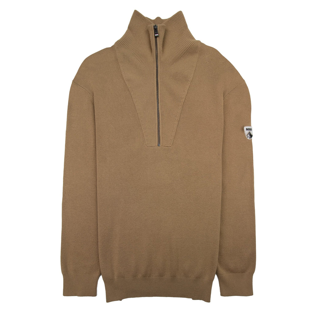 Hugo Boss Lantonio Half Zip Sweater Beige
