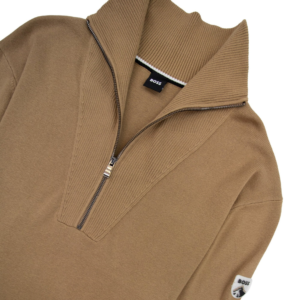 Hugo Boss Lantonio Half Zip Sweater Beige