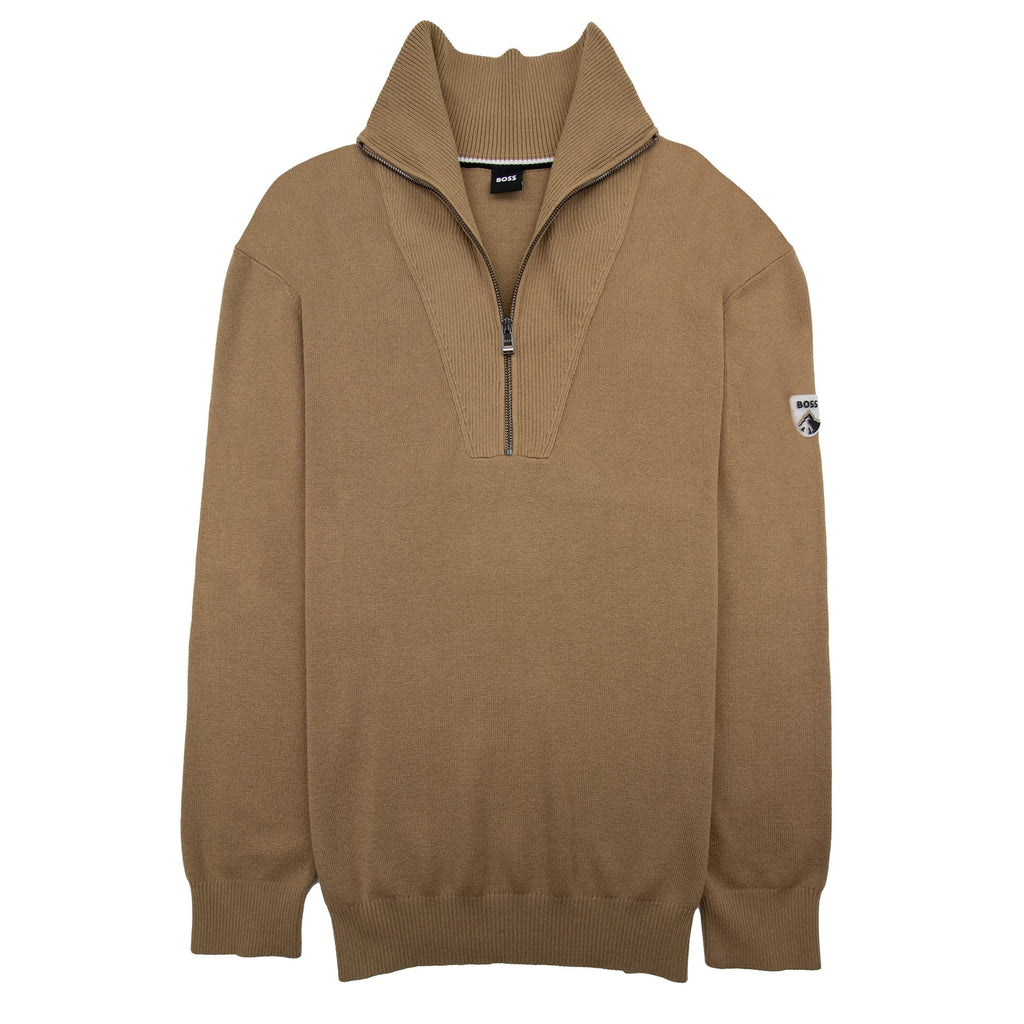 Hugo Boss Lantonio Half Zip Sweater Beige