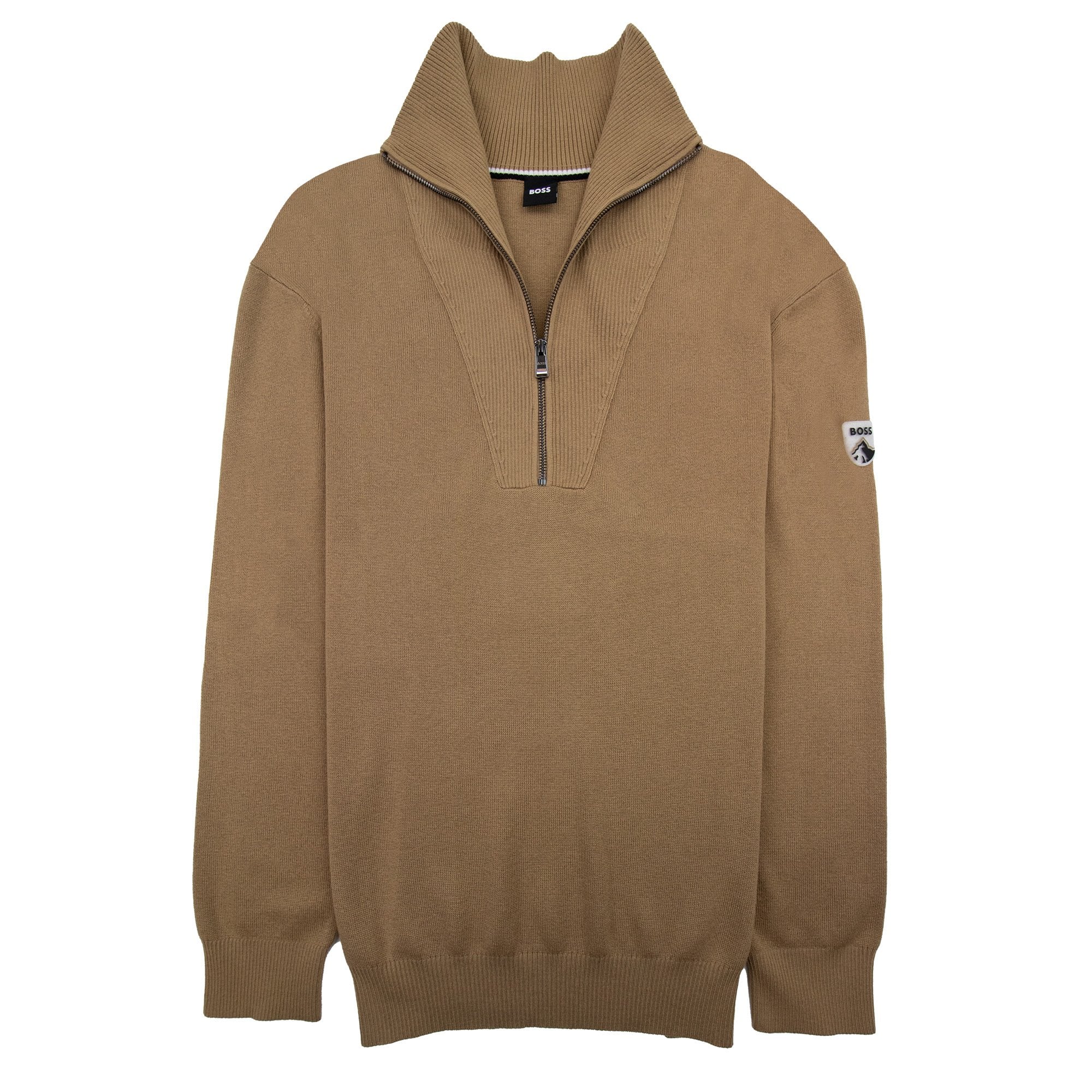 Hugo Boss Lantonio Half Zip Sweater Beige