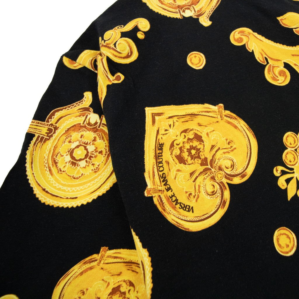 Versace Jeans Couture Baroque Print Ss Polo Shirt Black