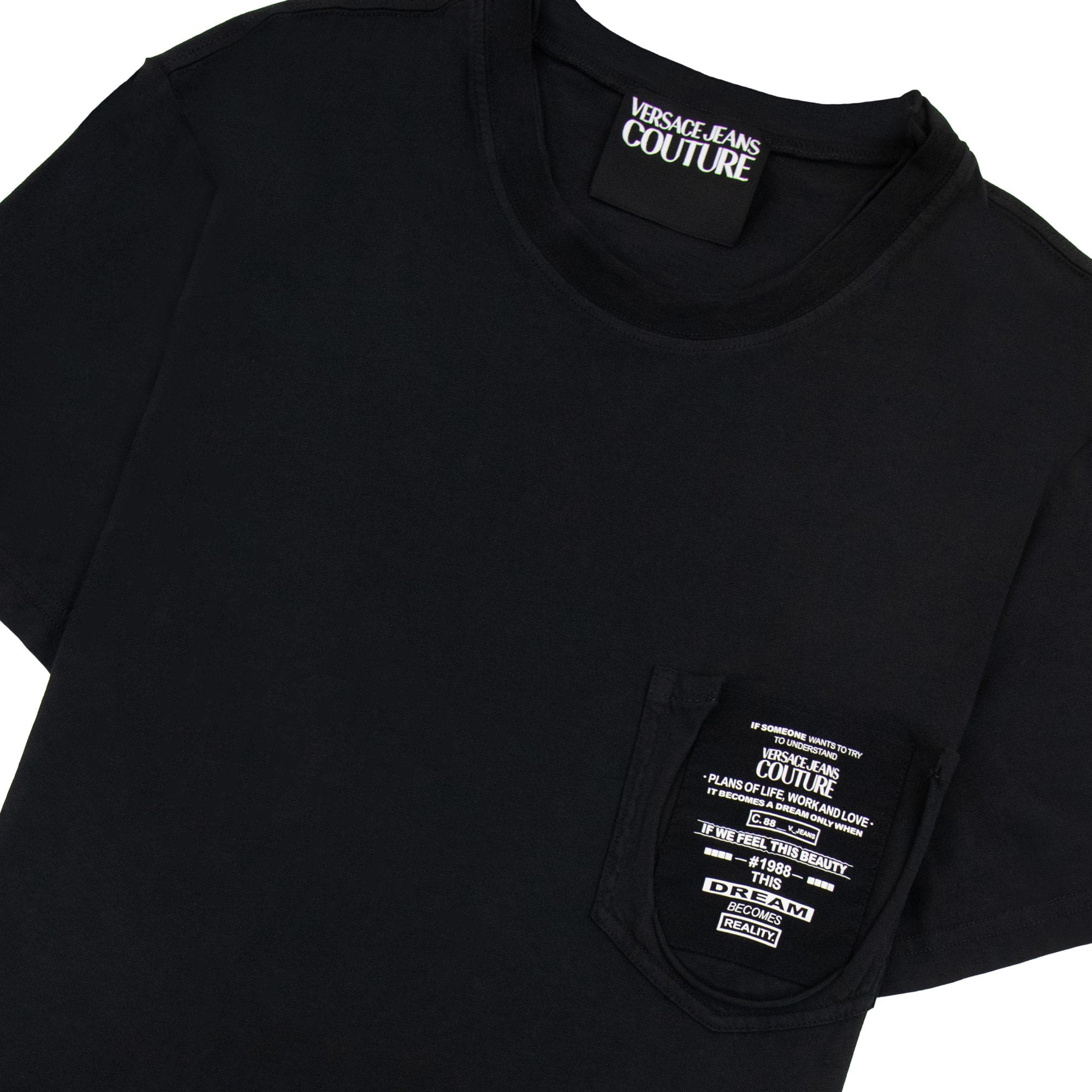 Versace Jeans Couture Pocket Details Logo T Shirt Black