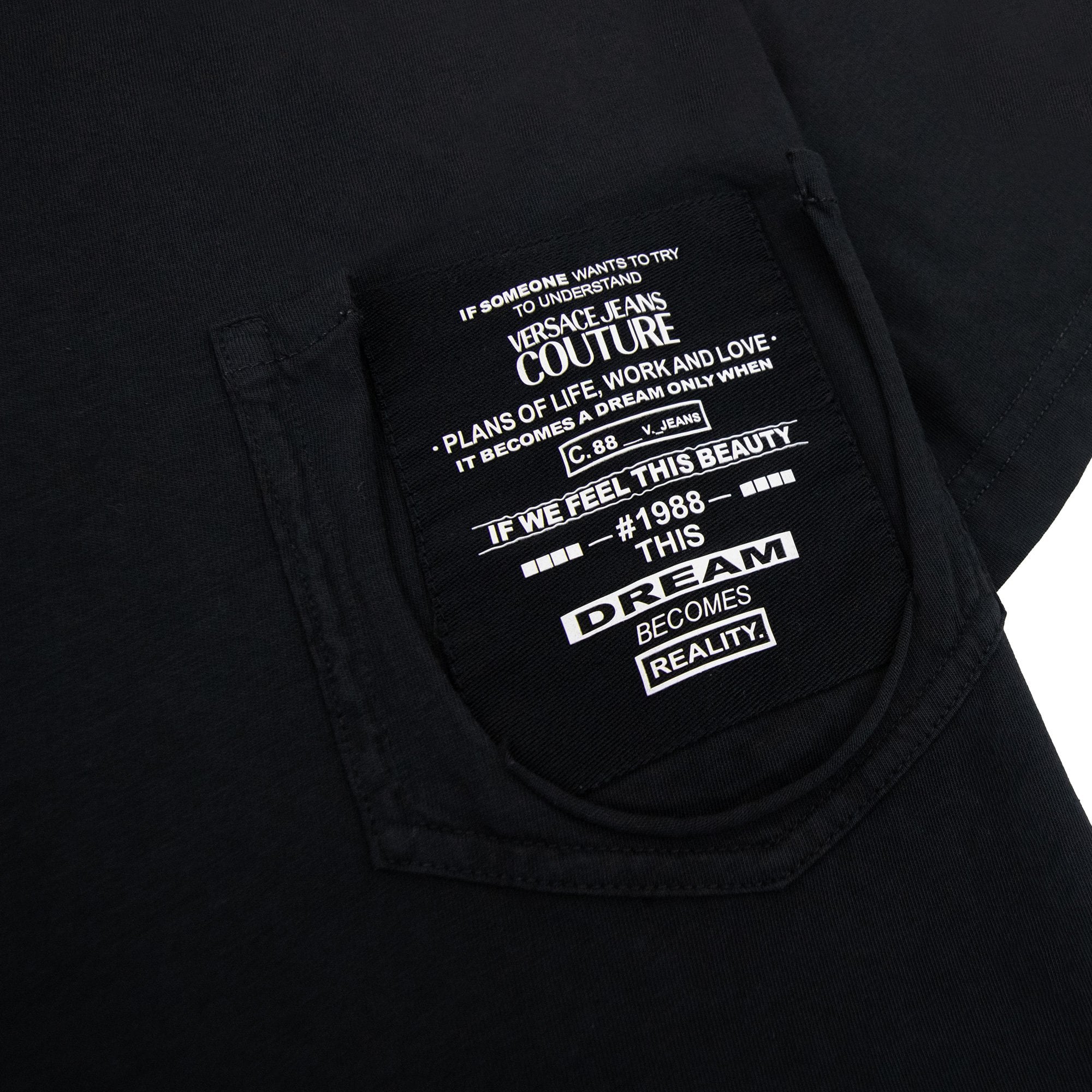 Versace Jeans Couture Pocket Details Logo T Shirt Black