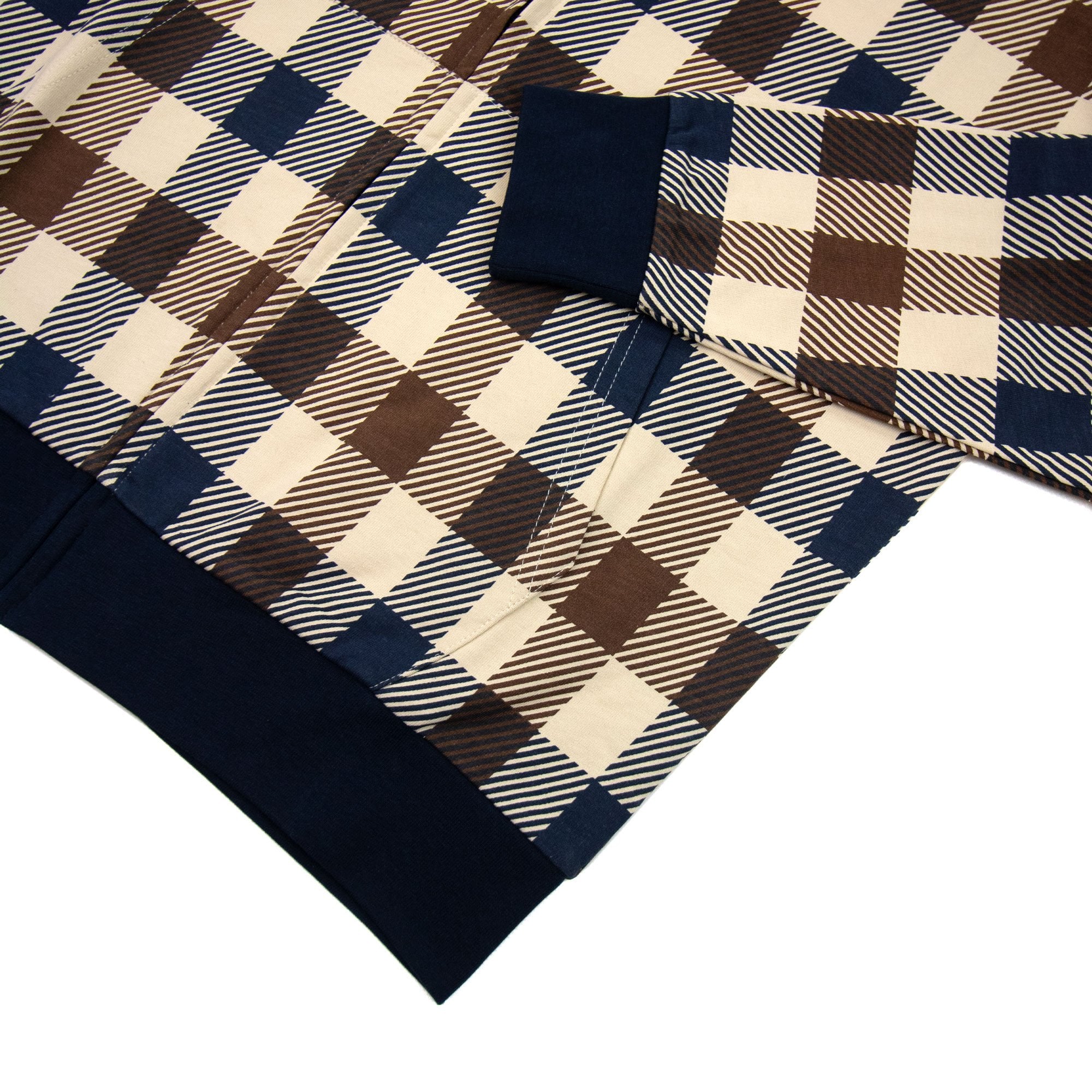 Aquascutum Active Macro Check Zip Up Hoody Navy 11