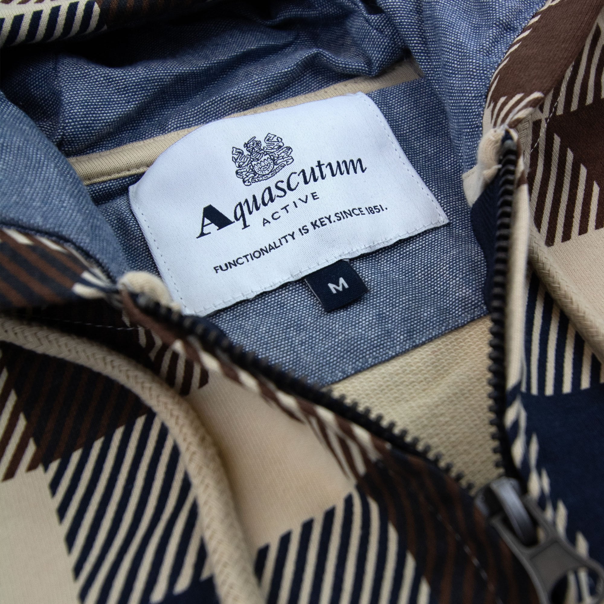 Aquascutum Active Macro Check Zip Up Hoody Navy 11