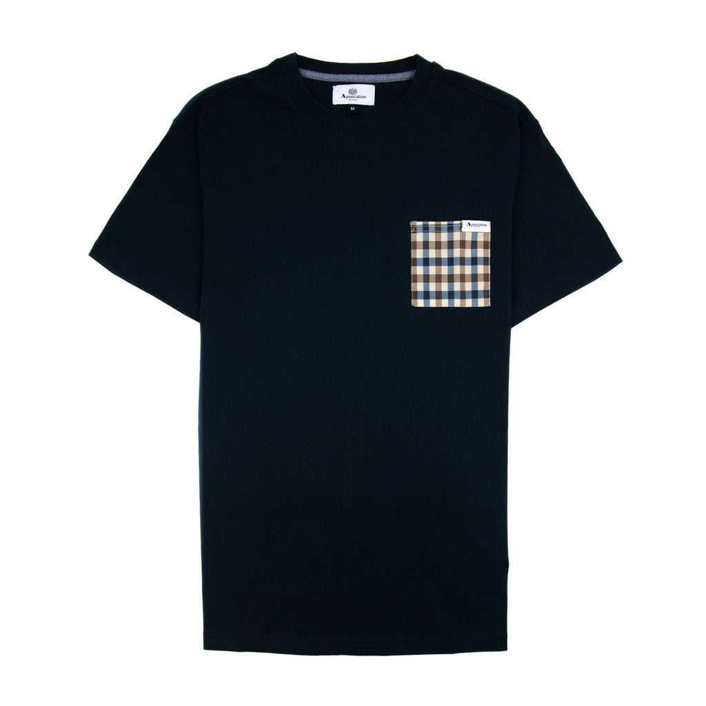 Aquascutum Active Club Check Pocket T Shirt Navy 11