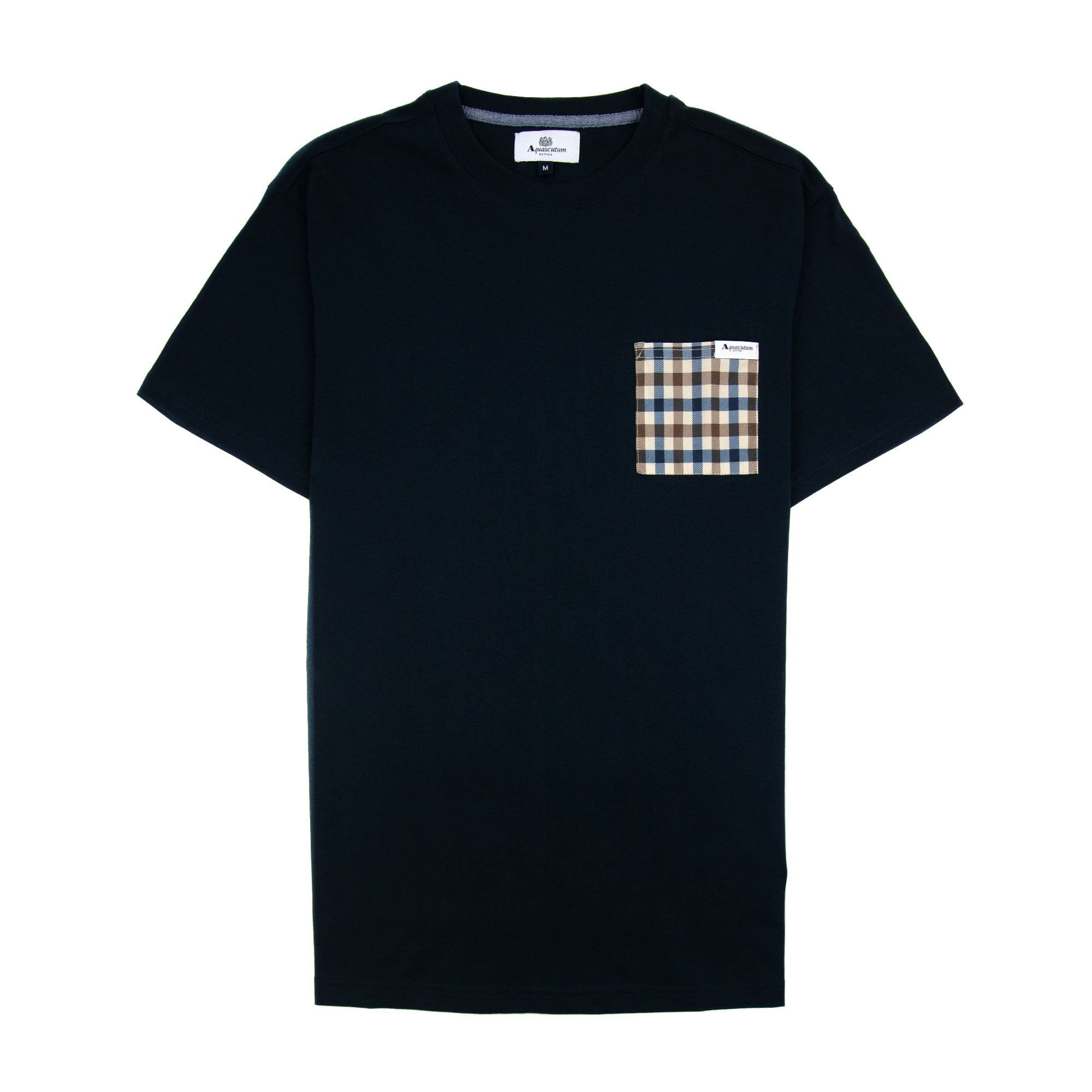 Aquascutum Active Club Check Pocket T Shirt Navy 11