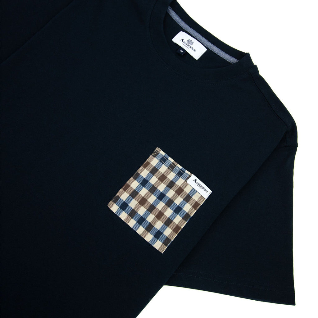 Aquascutum Active Club Check Pocket T Shirt Navy 11