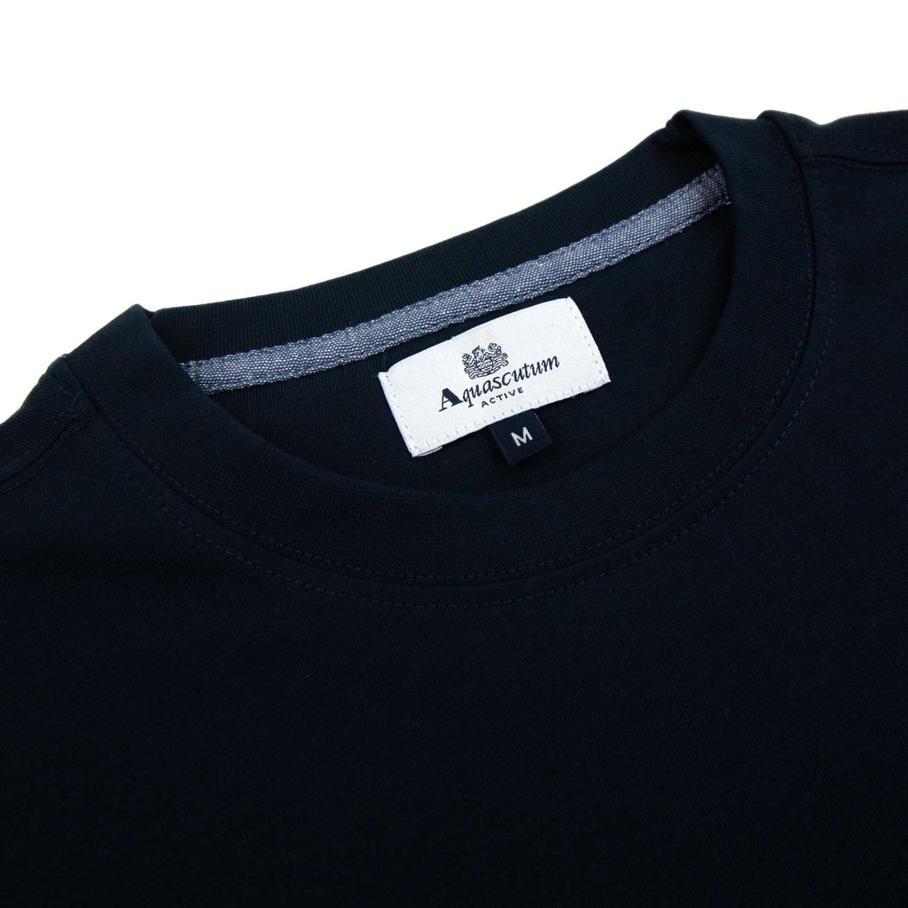 Aquascutum Active Club Check Pocket T Shirt Navy 11