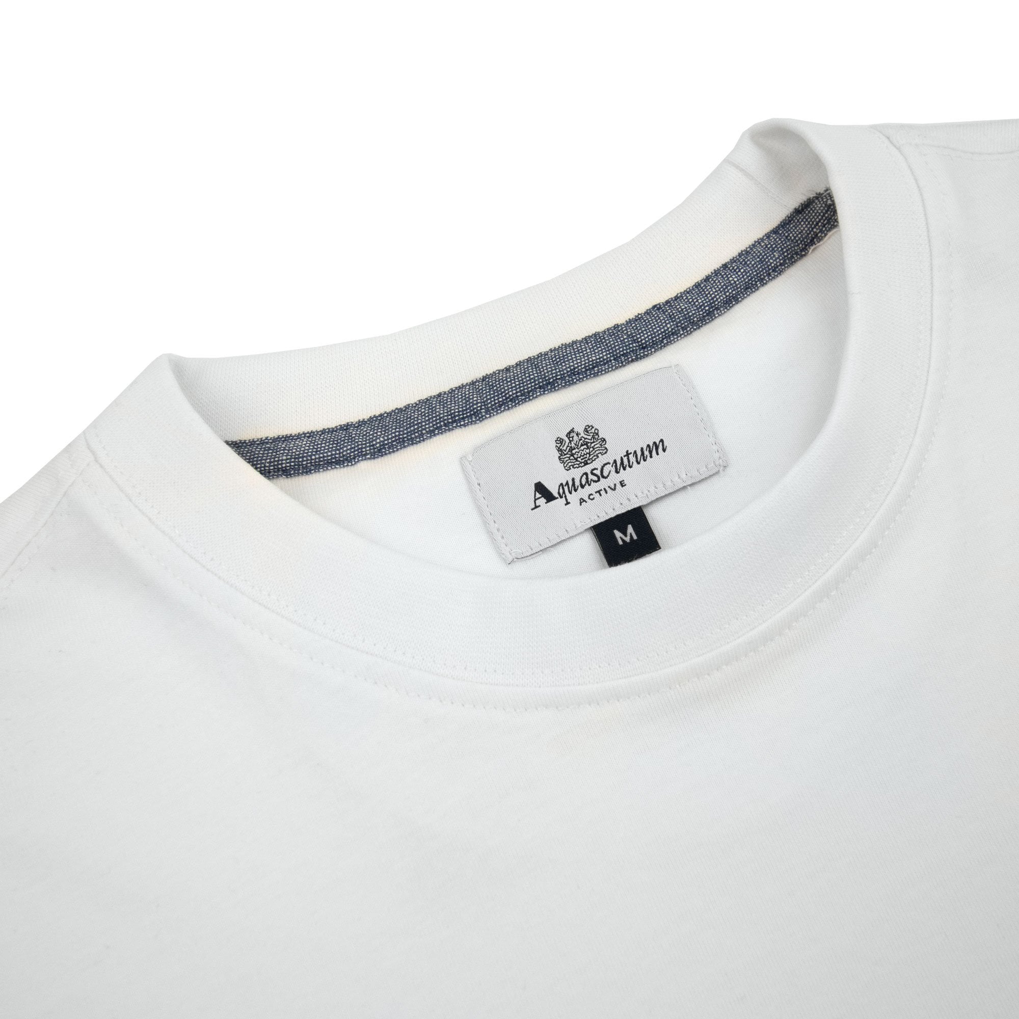 Aquascutum Active Club Check Pocket T Shirt White 001
