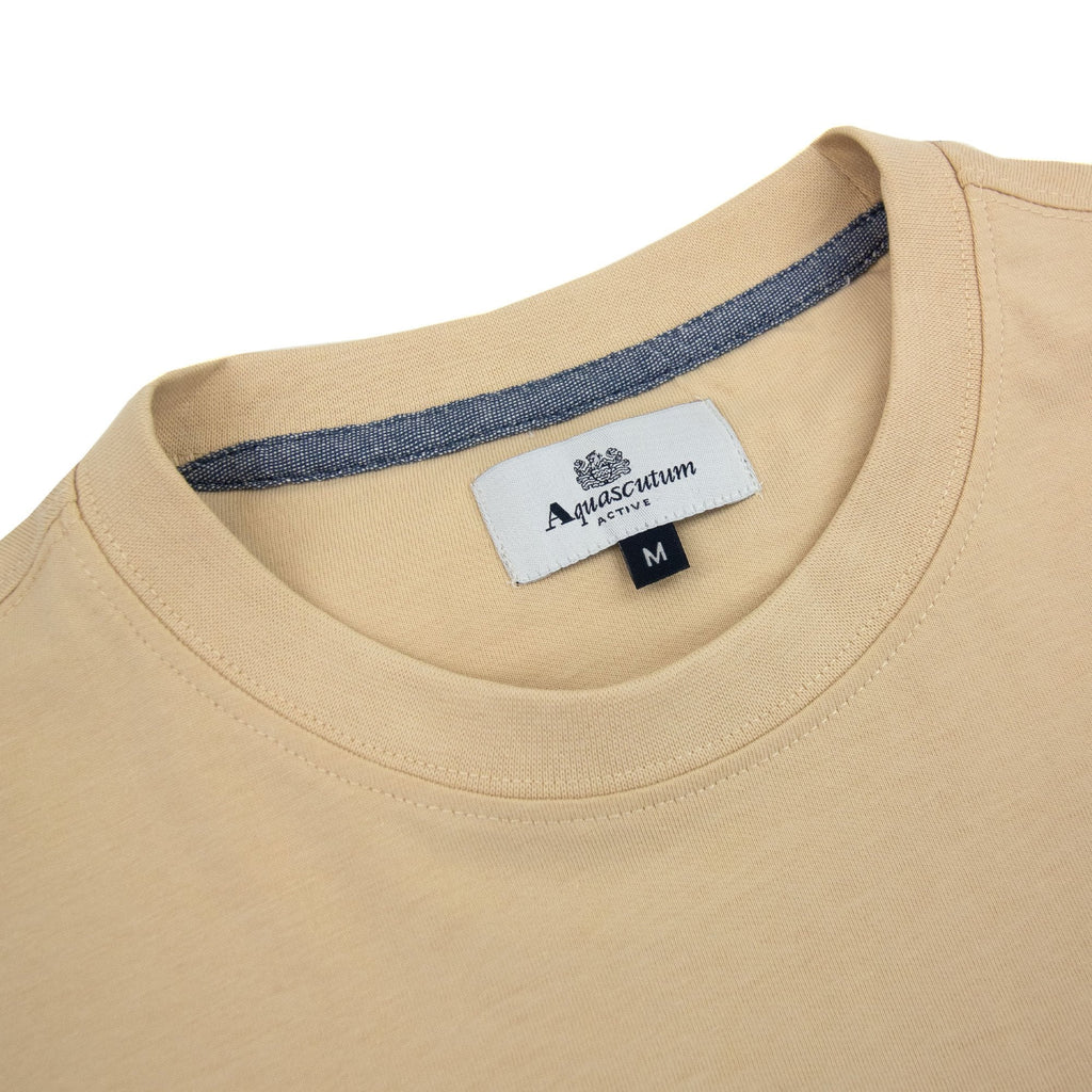 Aquascutum Active Club Check Pocket T Shirt Beige 03