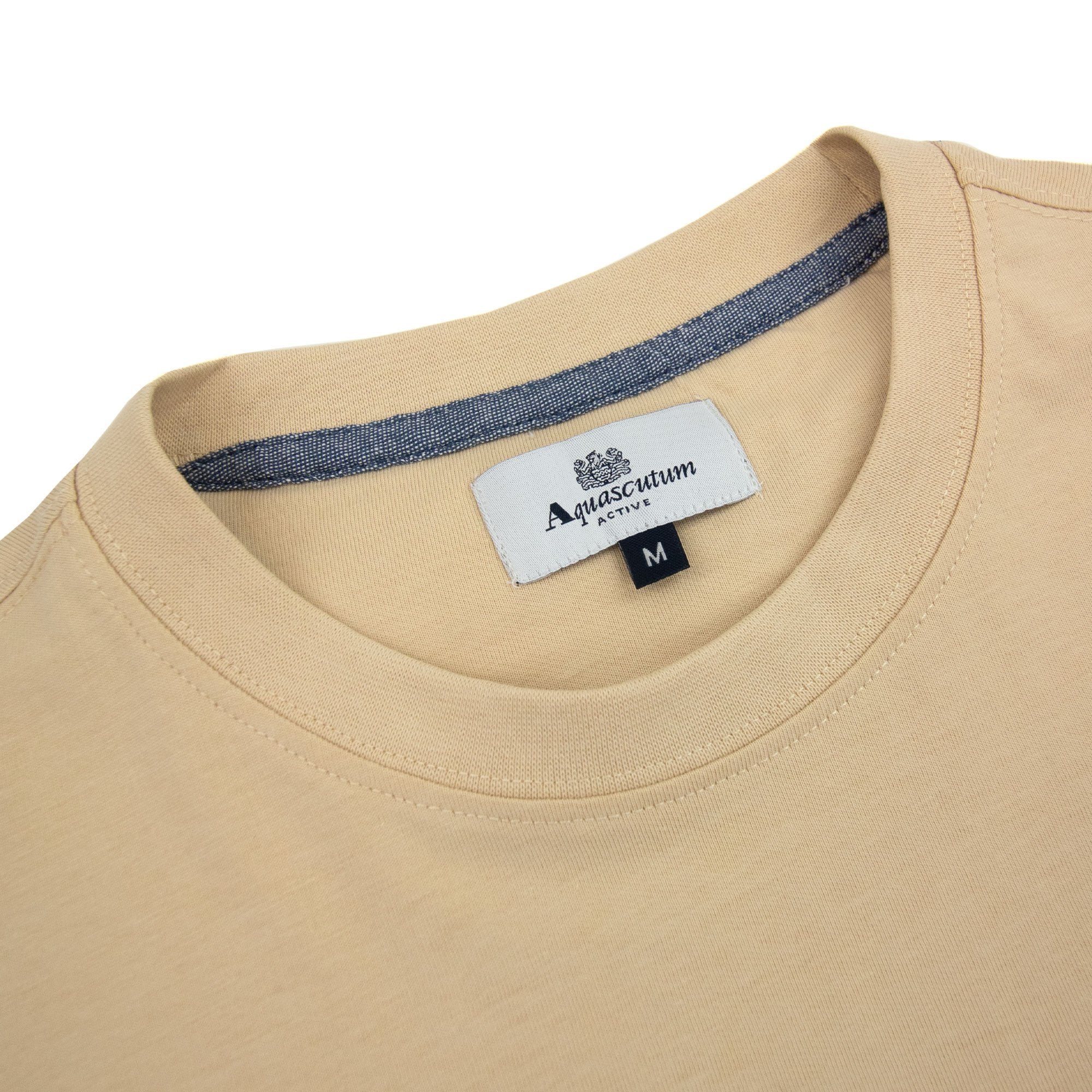 Aquascutum Active Club Check Pocket T Shirt Beige 03