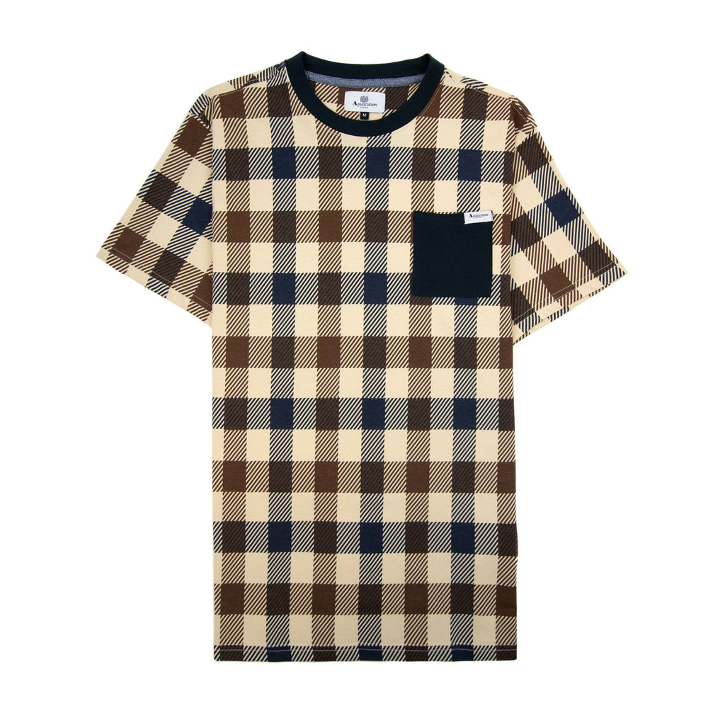 Aquascutum Active Macro Check T Shirt Navy 11