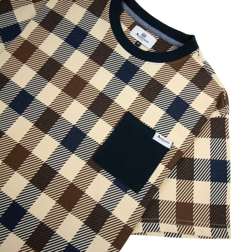 Aquascutum Active Macro Check T Shirt Navy 11