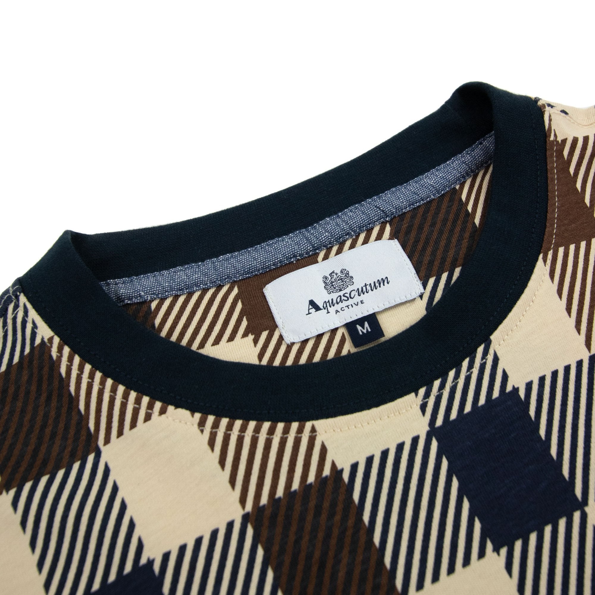 Aquascutum Active Macro Check T Shirt Navy 11