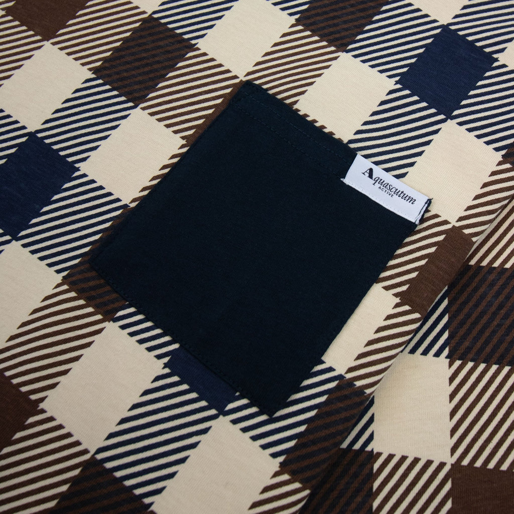Aquascutum Active Macro Check T Shirt Navy 11
