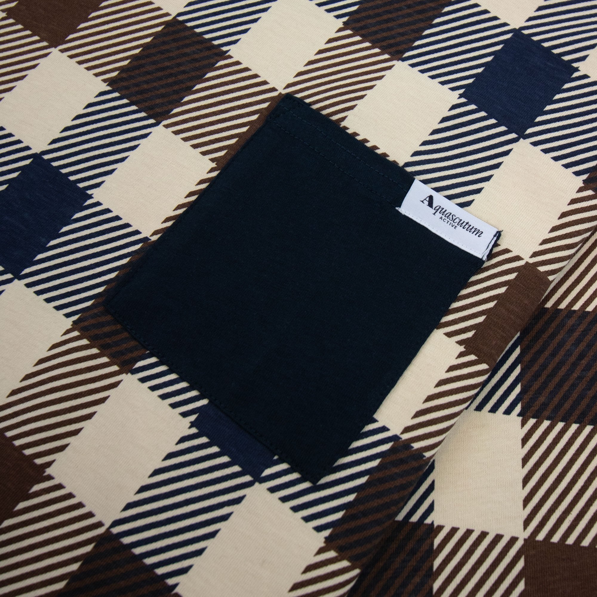 Aquascutum Active Macro Check T Shirt Navy 11