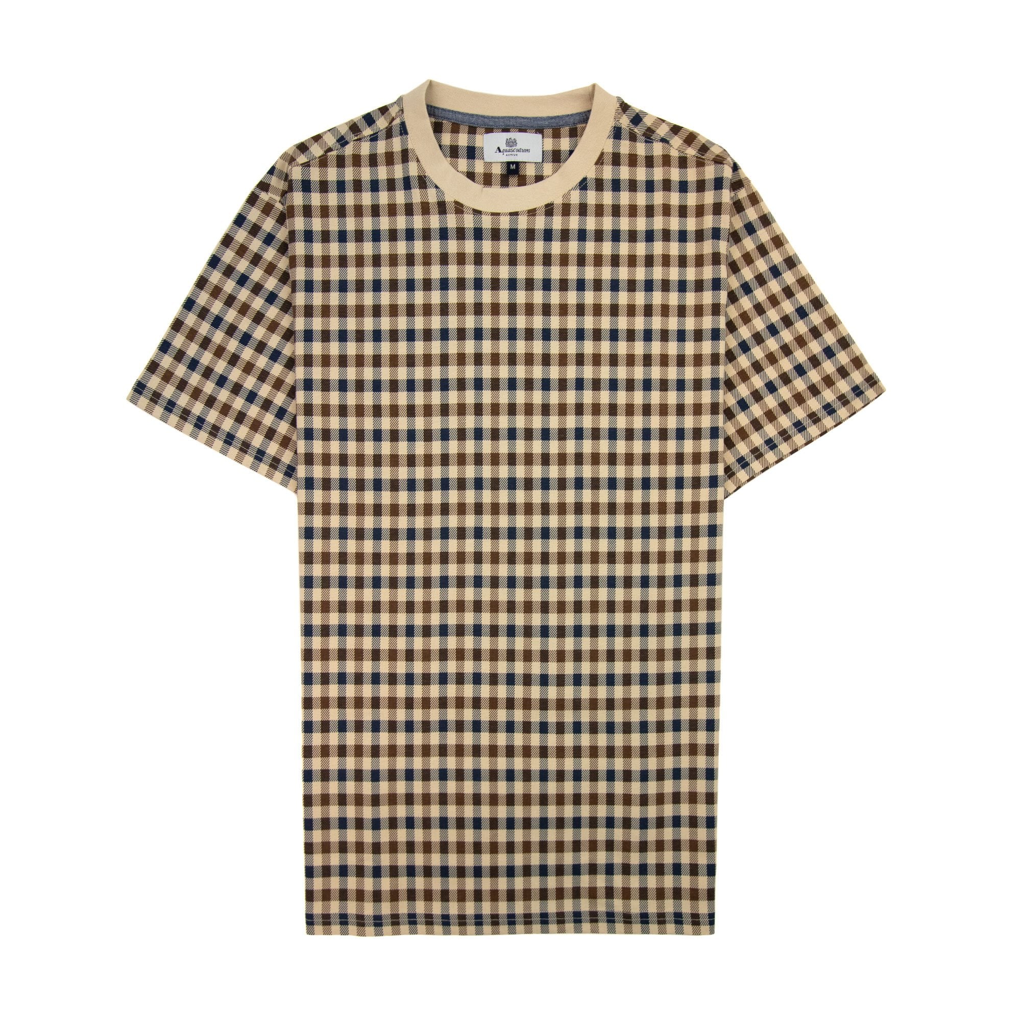 Aquascutum Active Club Check T Shirt Beige 03