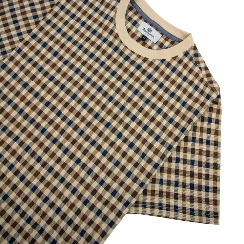 Aquascutum Active Club Check T Shirt Beige 03