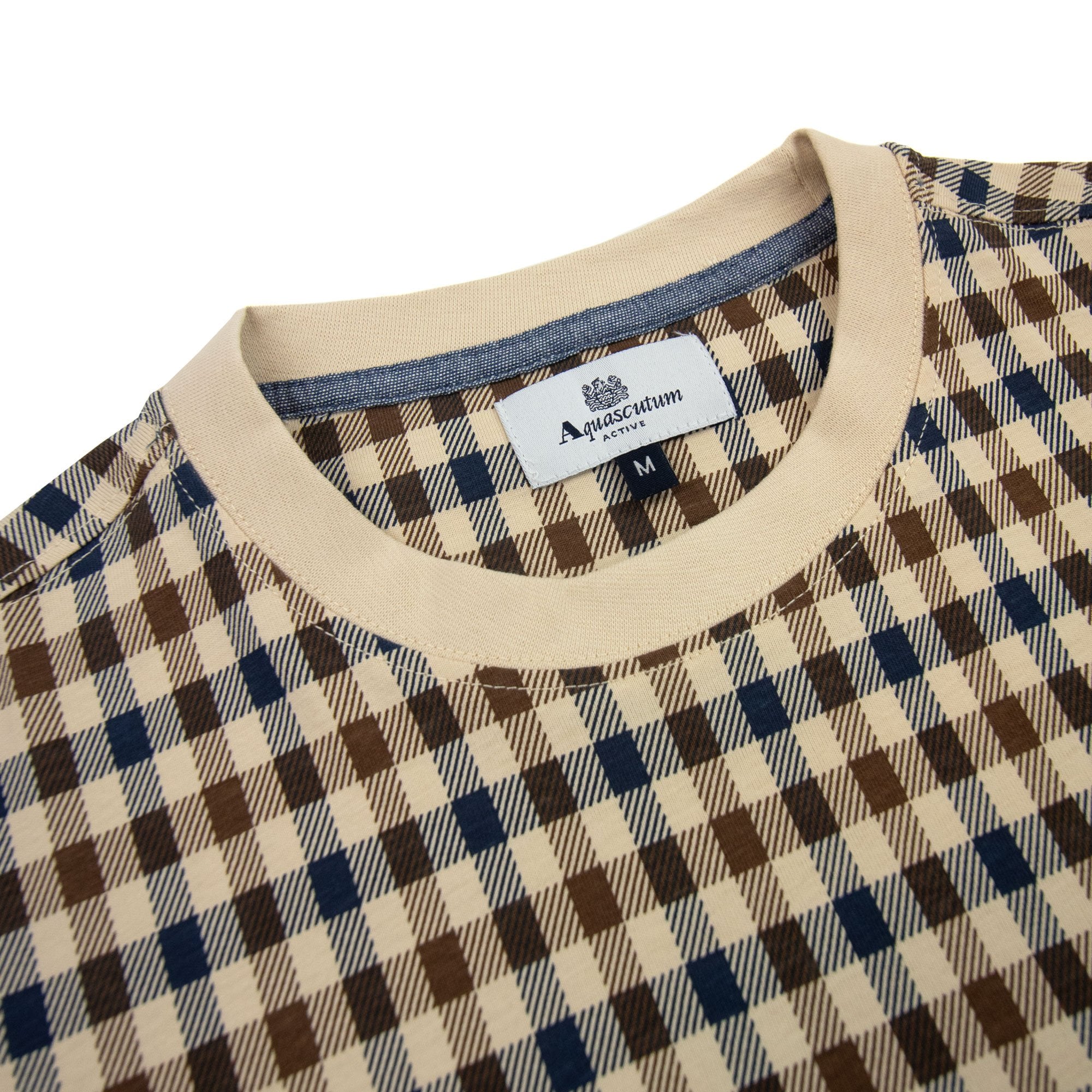 Aquascutum Active Club Check T Shirt Beige 03