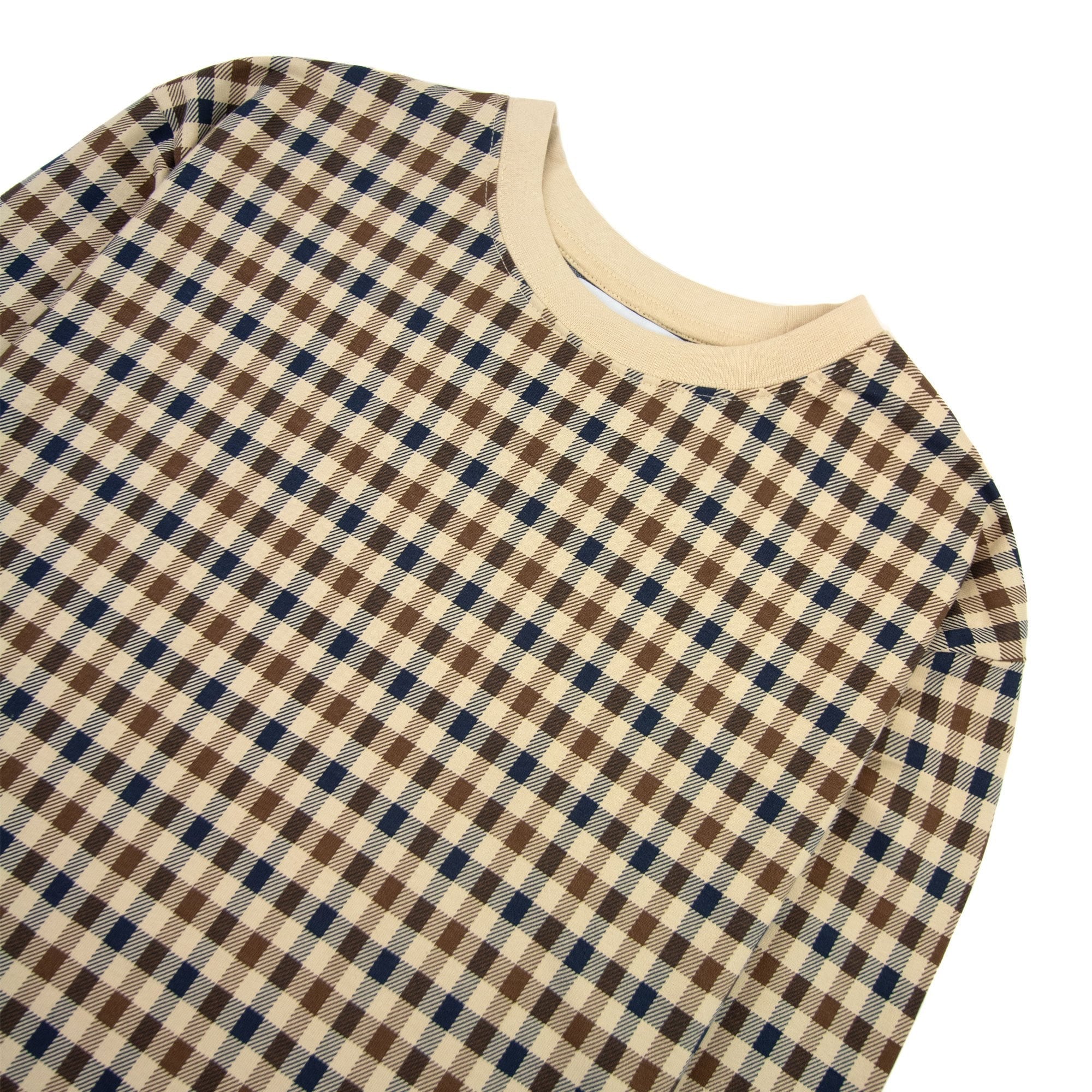 Aquascutum Active Club Check Crewneck Sweatshirt Beige 03