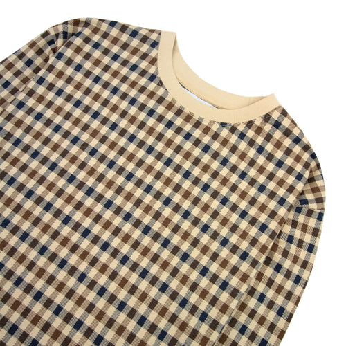 Aquascutum Active Club Check Crewneck Sweatshirt Beige 03