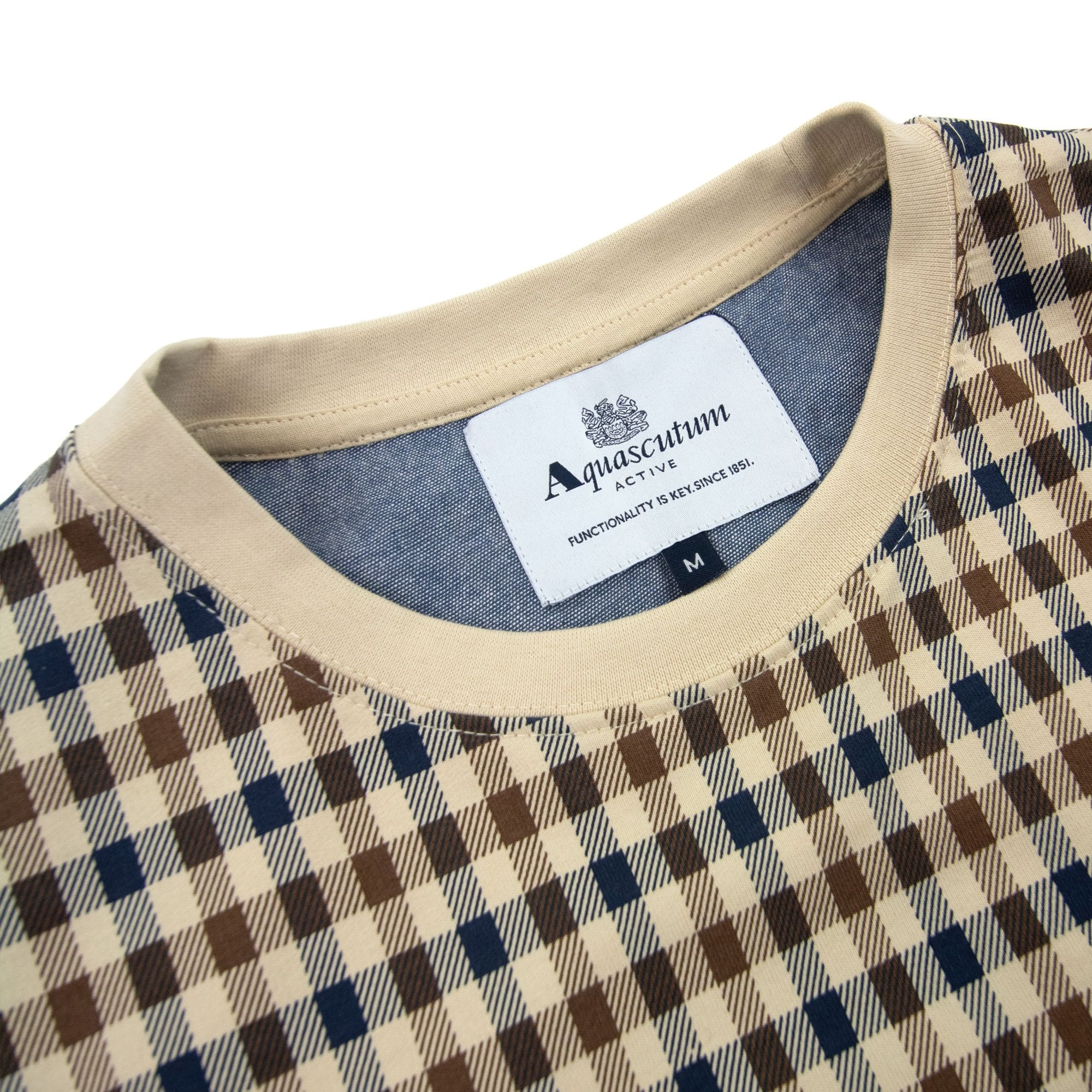 Aquascutum Active Club Check Crewneck Sweatshirt Beige 03
