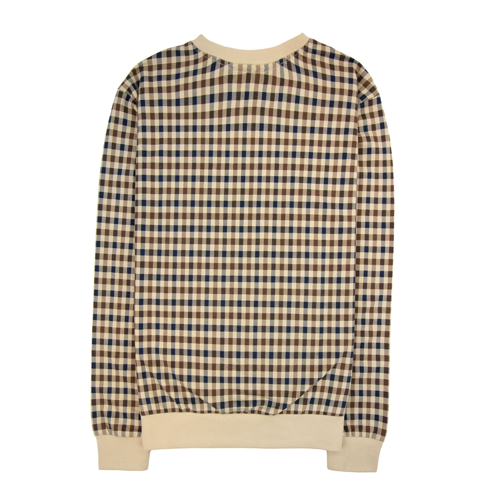 Aquascutum Active Club Check Crewneck Sweatshirt Beige 03