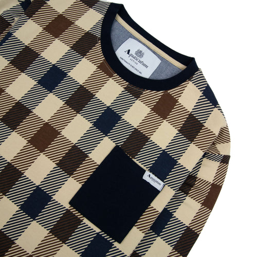 Aquascutum Active Macro Check Crewneck Sweatshirt Navy 11