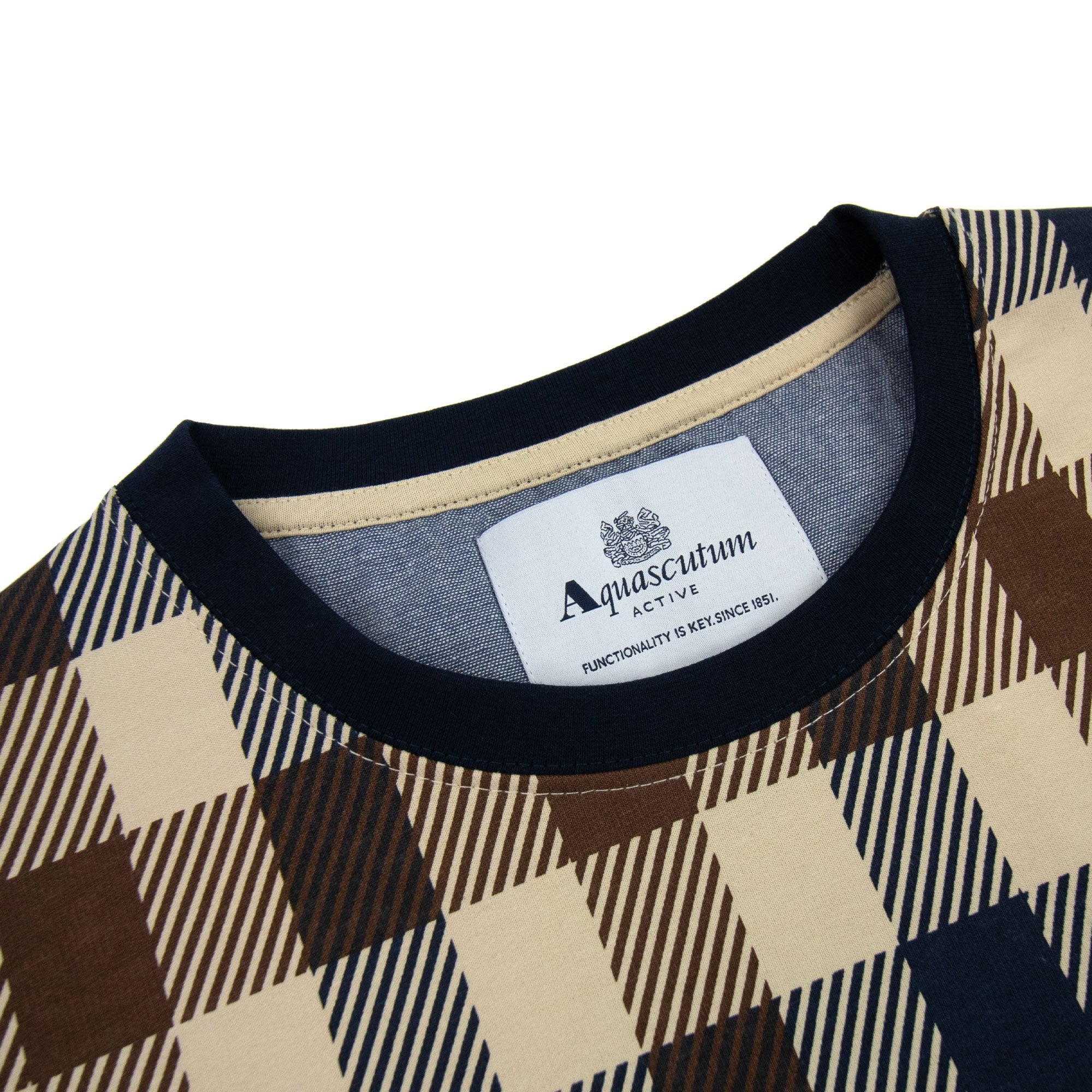 Aquascutum Active Macro Check Crewneck Sweatshirt Navy 11