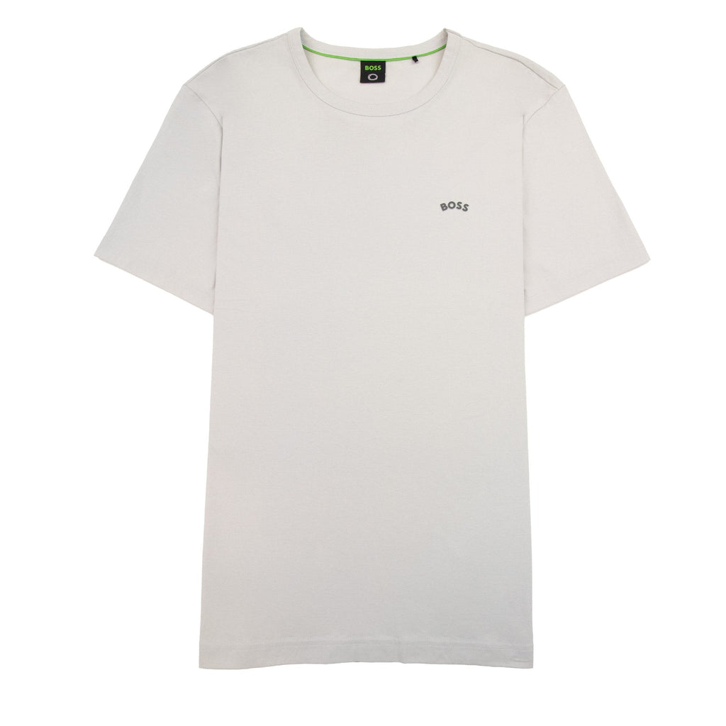 Hugo Boss Curved Logo T Shirt Open Grey