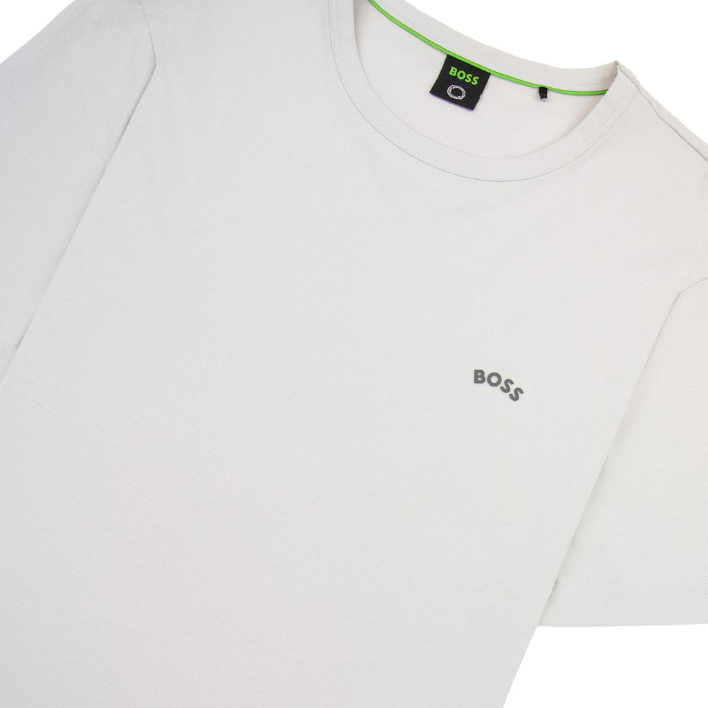 Hugo Boss Curved Logo T Shirt Open Grey