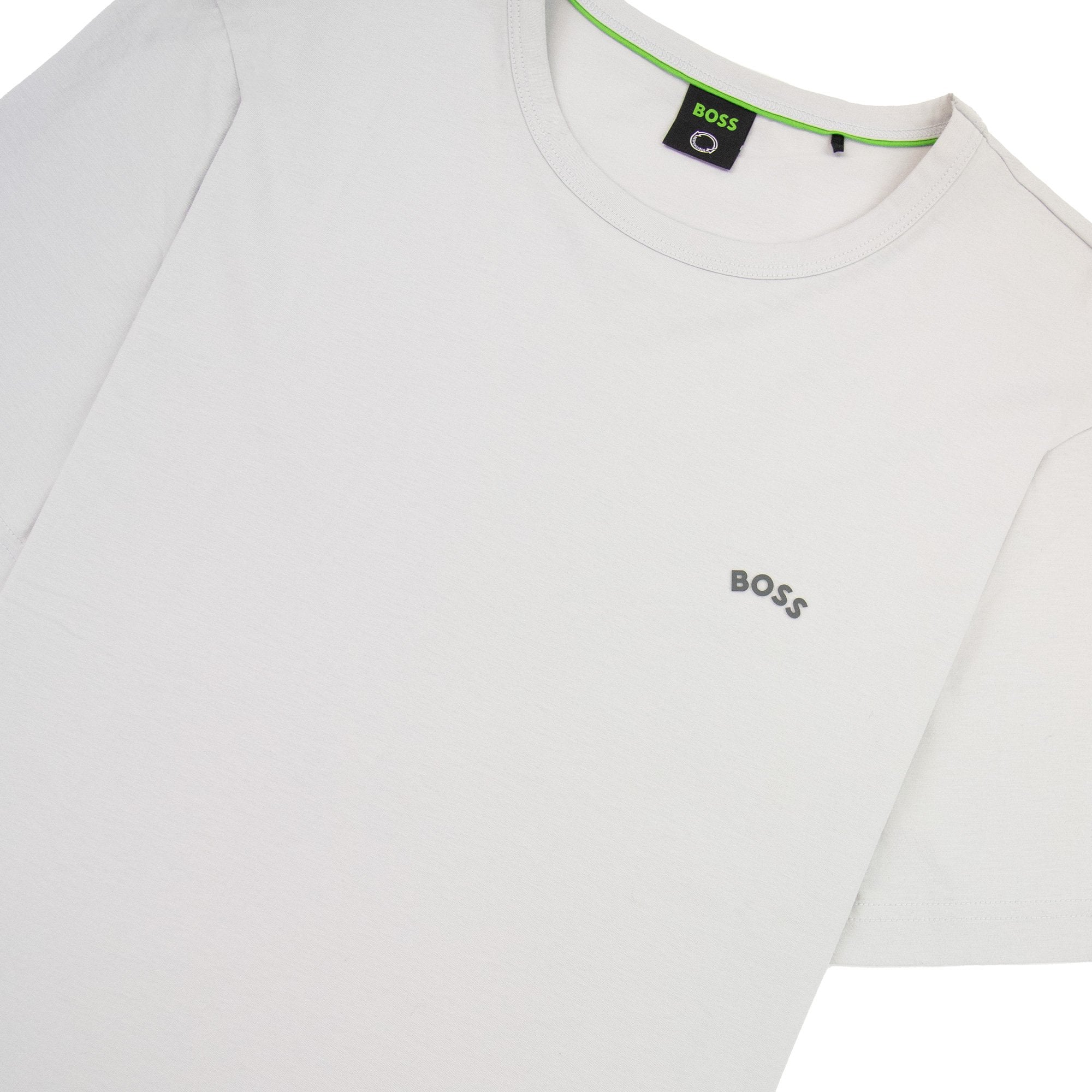 Hugo Boss Curved Logo T Shirt Open Grey