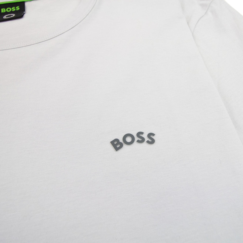 Hugo Boss Curved Logo T Shirt Open Grey
