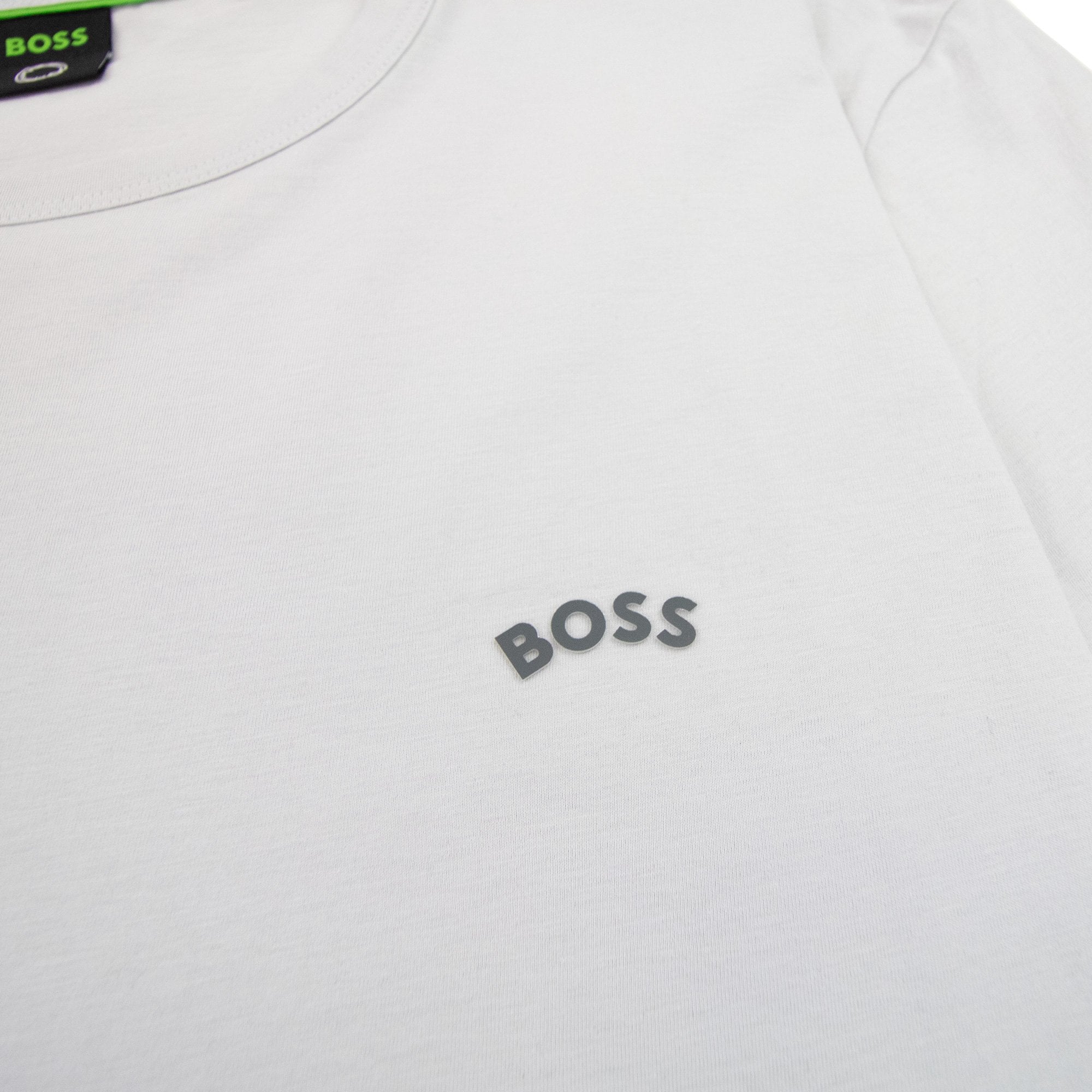Hugo Boss Curved Logo T Shirt Open Grey