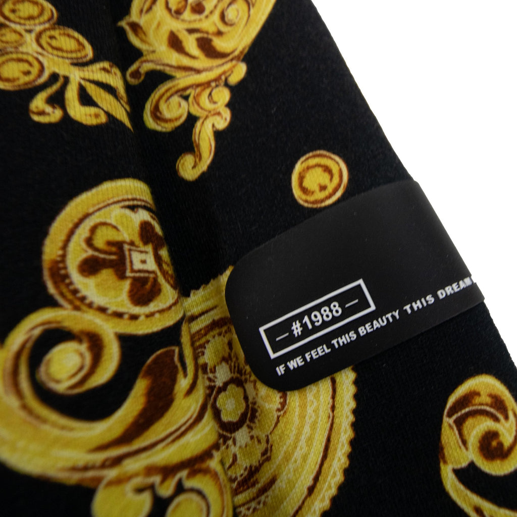 Versace Jeans Couture All Over Printed Brocade Zip Up Hoodie Black
