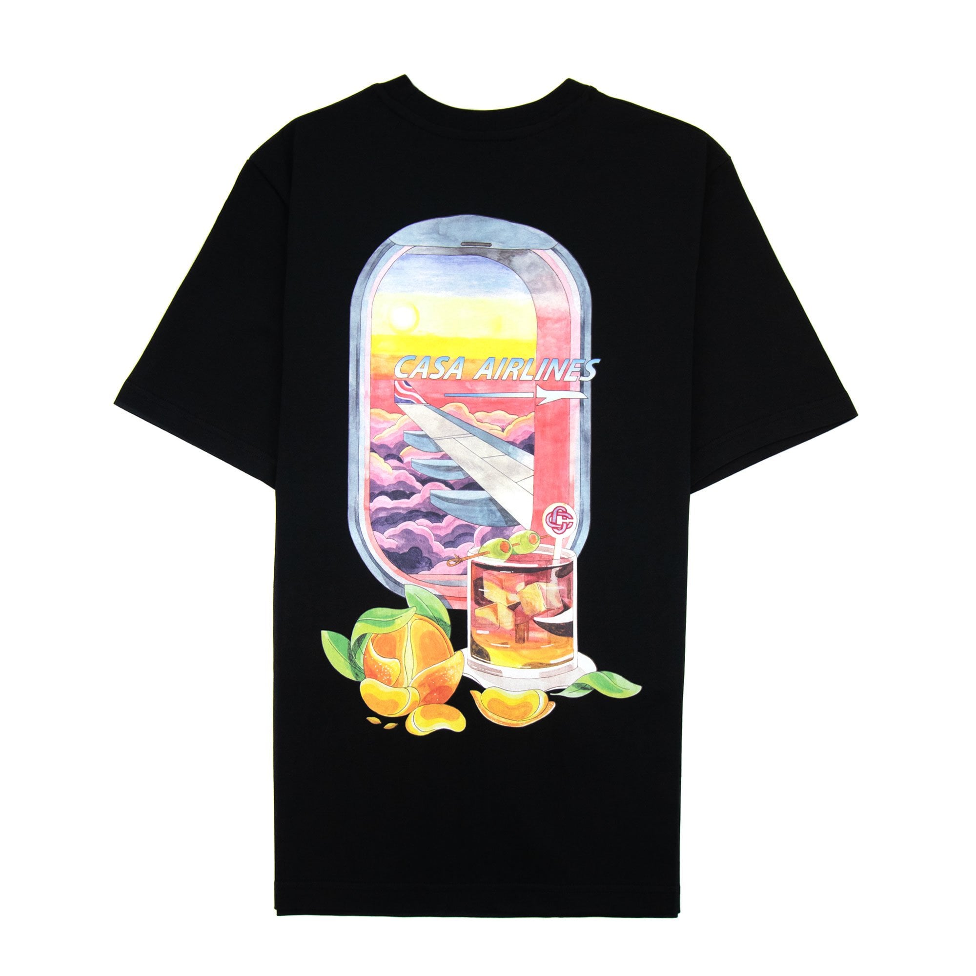 Casablanca Panoramique Printed T Shirt Black