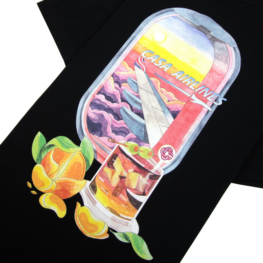 Casablanca Panoramique Printed T Shirt Black