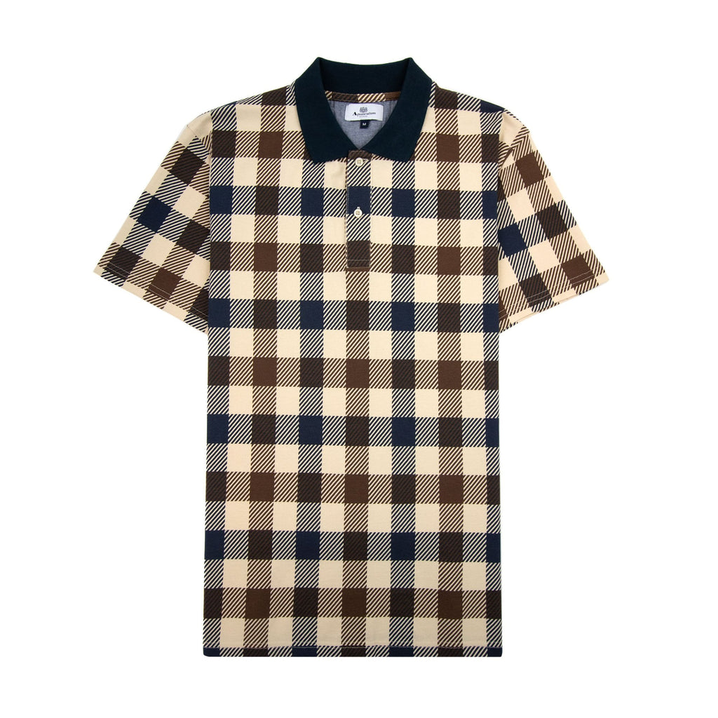 Aquascutum Active Macro Check Polo Navy 11