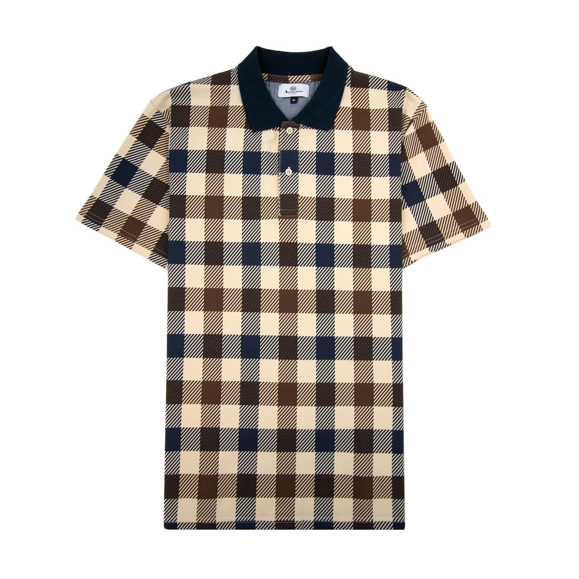 Aquascutum Active Macro Check Polo Navy 11