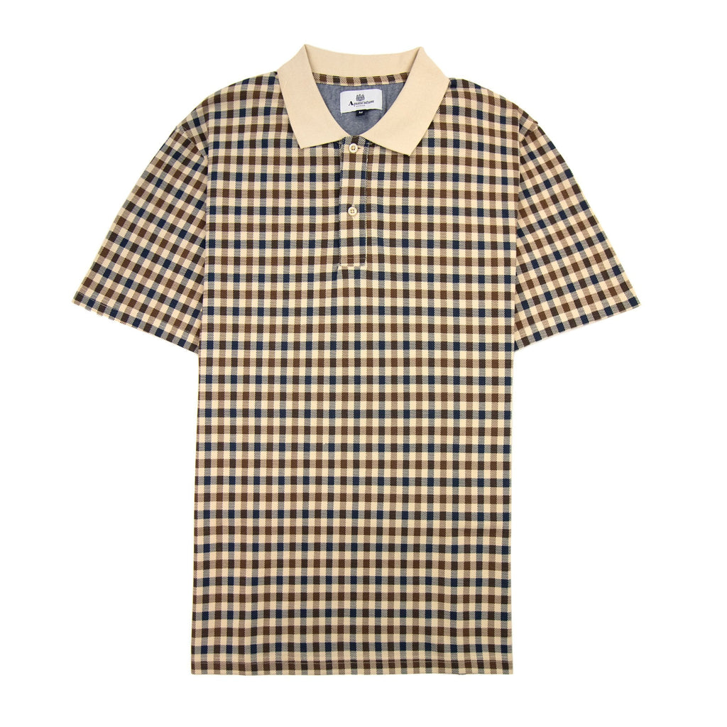 Aquascutum Active Club Check Polo Beige 03
