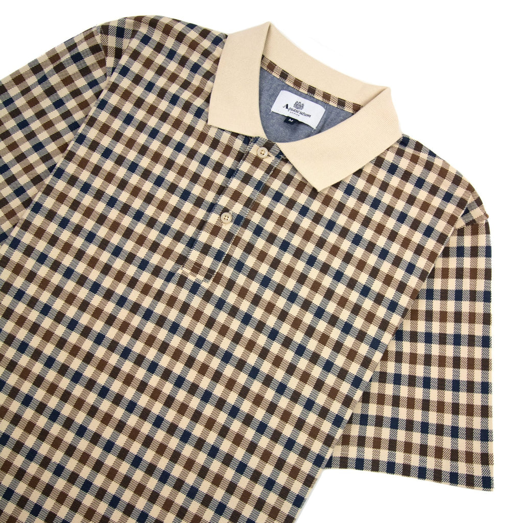 Aquascutum Active Club Check Polo Beige 03
