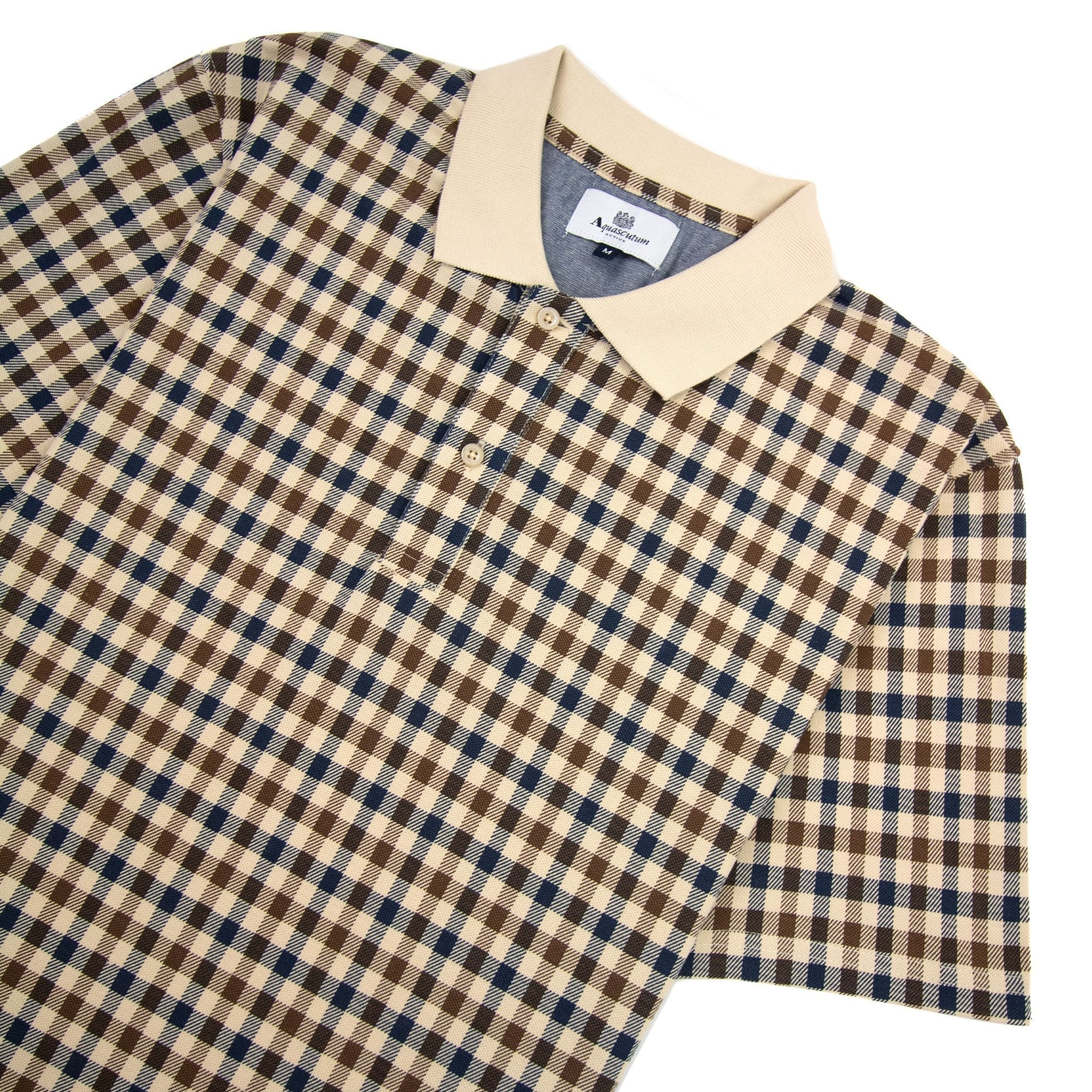 Aquascutum Active Club Check Polo Beige 03