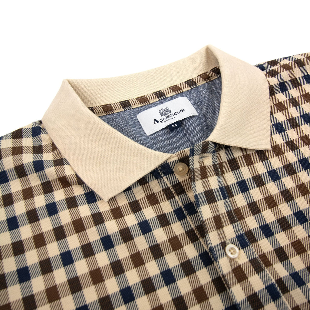 Aquascutum Active Club Check Polo Beige 03