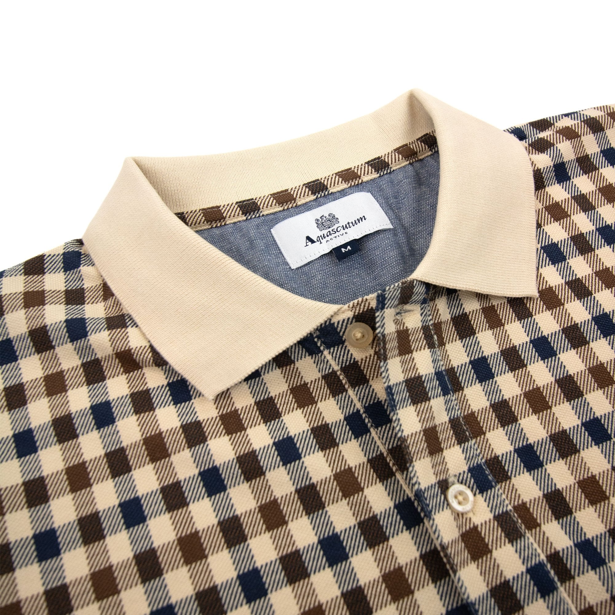 Aquascutum Active Club Check Polo Beige 03