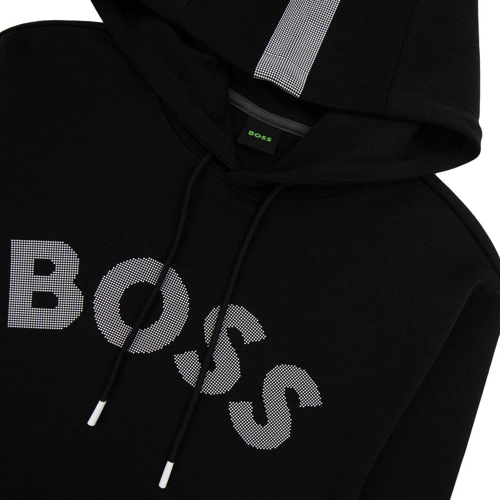 Hugo Boss Soody 2 Curved Logo Hooded Sweatashirt Black 001